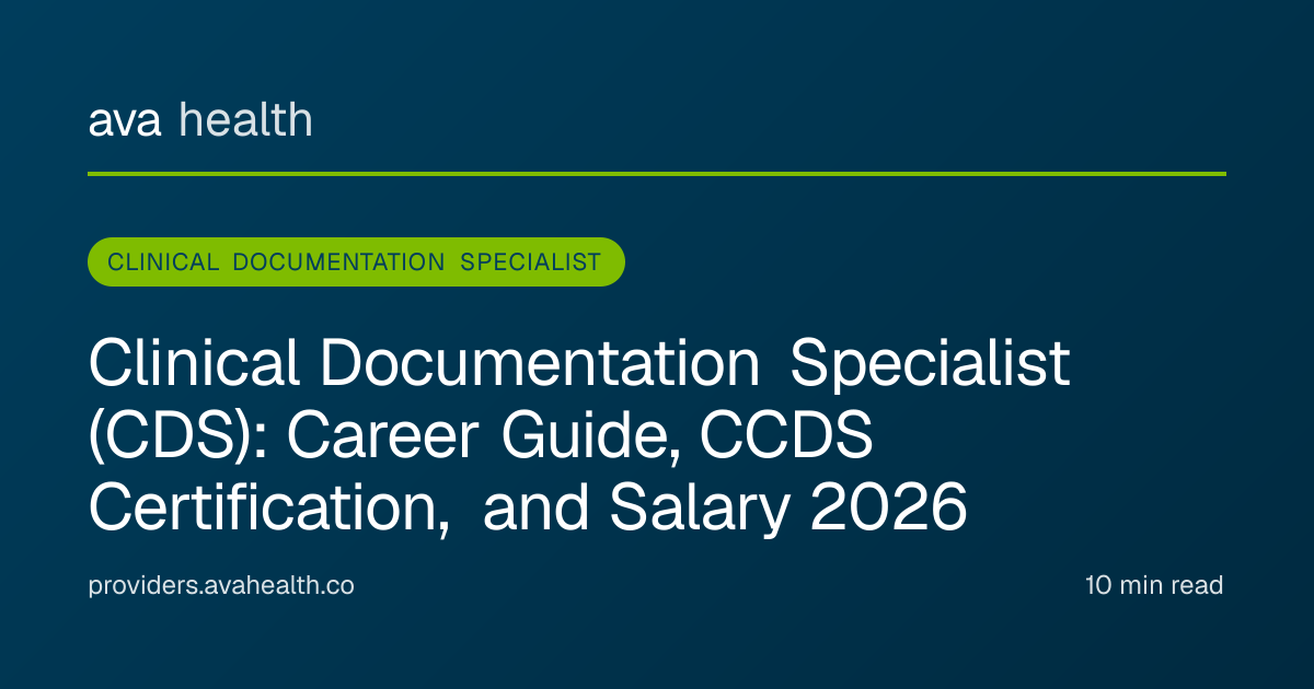 Ava Health · Clinical Documentation Specialist Career Guide & CCDS ...