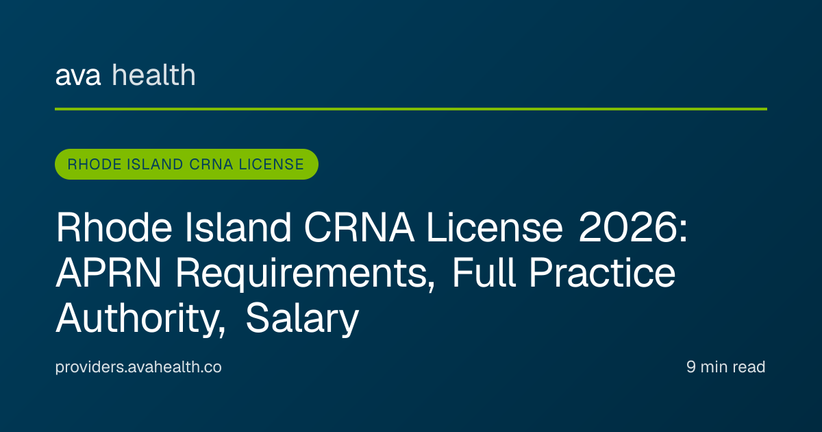 Ava Health · Rhode Island CRNA License 2026 | RI CRNA License Guide